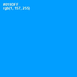 #019DFF - Dodger Blue Color Image