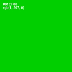 #01CF00 - Green Color Image