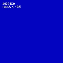 #0204C0 - Dark Blue Color Image