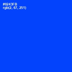 #0243FB - Blue Ribbon Color Image