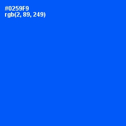 #0259F9 - Blue Ribbon Color Image