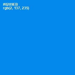 #0289EB - Dodger Blue Color Image