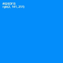 #028DFB - Dodger Blue Color Image