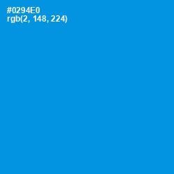 #0294E0 - Dodger Blue Color Image