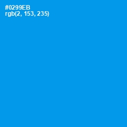 #0299EB - Dodger Blue Color Image