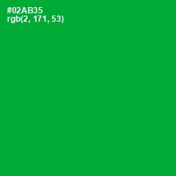 #02AB35 - Forest Green Color Image