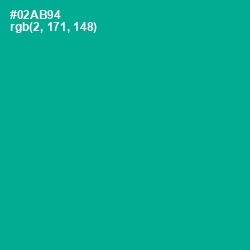 #02AB94 - Persian Green Color Image