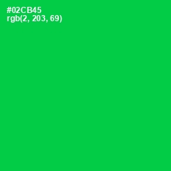 #02CB45 - Malachite Color Image