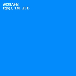 #038AFB - Dodger Blue Color Image