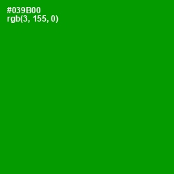 #039B00 - Forest Green Color Image