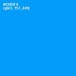 #039DF9 - Dodger Blue Color Image