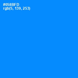 #058BFD - Dodger Blue Color Image