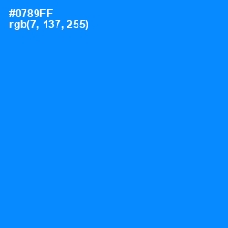 #0789FF - Dodger Blue Color Image