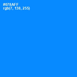 #078AFF - Dodger Blue Color Image