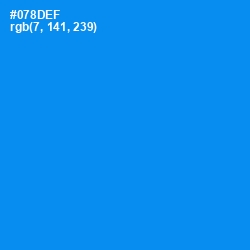 #078DEF - Dodger Blue Color Image