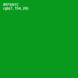 #079A1C - Forest Green Color Image