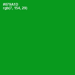 #079A1D - Forest Green Color Image