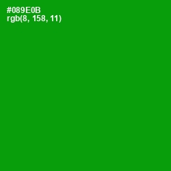 #089E0B - Forest Green Color Image