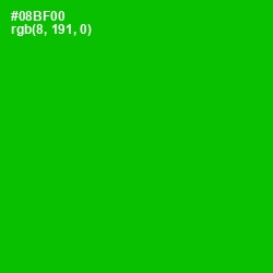 #08BF00 - Forest Green Color Image