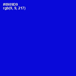 #0909D9 - Dark Blue Color Image