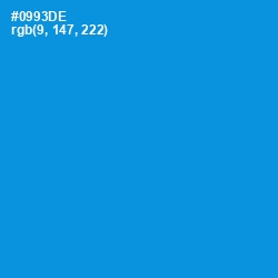 #0993DE - Pacific Blue Color Image