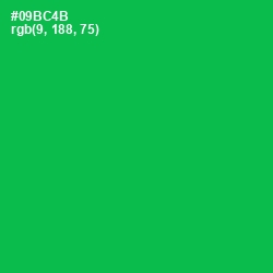 #09BC4B - Jade Color Image