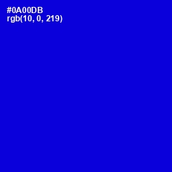 #0A00DB - Dark Blue Color Image