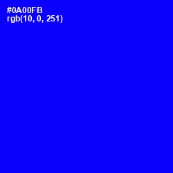 #0A00FB - Blue Color Image