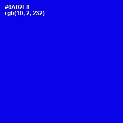 #0A02E8 - Blue Color Image