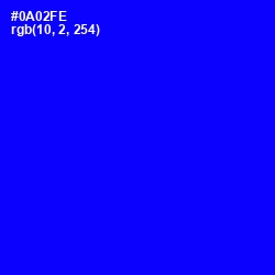 #0A02FE - Blue Color Image