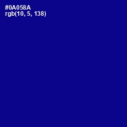 #0A058A - Navy Blue Color Image