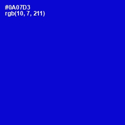 #0A07D3 - Dark Blue Color Image