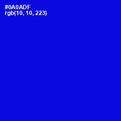 #0A0ADF - Dark Blue Color Image