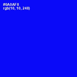 #0A0AF8 - Blue Color Image