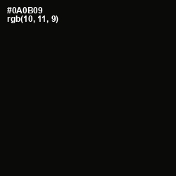 #0A0B09 - Cod Gray Color Image