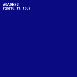 #0A0B82 - Navy Blue Color Image