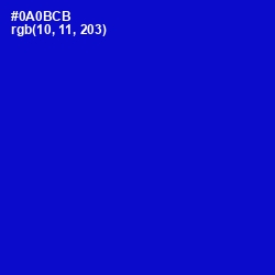 #0A0BCB - Dark Blue Color Image