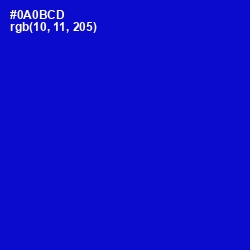 #0A0BCD - Dark Blue Color Image