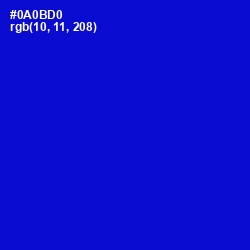 #0A0BD0 - Dark Blue Color Image