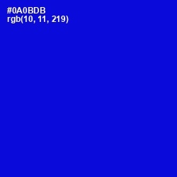 #0A0BDB - Dark Blue Color Image