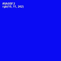 #0A0BF2 - Blue Color Image