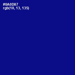 #0A0D87 - Navy Blue Color Image