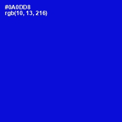 #0A0DD8 - Dark Blue Color Image
