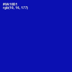 #0A10B1 - International Klein Blue Color Image