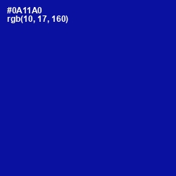 #0A11A0 - Ultramarine Color Image