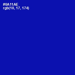 #0A11AE - International Klein Blue Color Image