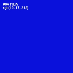 #0A11DA - Dark Blue Color Image