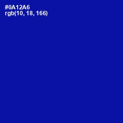 #0A12A6 - Ultramarine Color Image