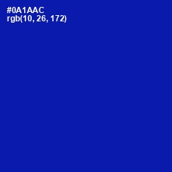 #0A1AAC - International Klein Blue Color Image