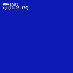 #0A1AB3 - International Klein Blue Color Image